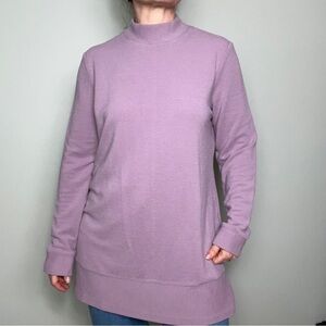 Northern Reflections Mock Neck Ribbed Long Sleeve Top (Longer Length)
